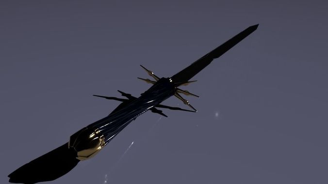 Fantasy Sword Low-poly 3D model