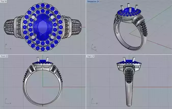 Ring with 1 Oval Stone