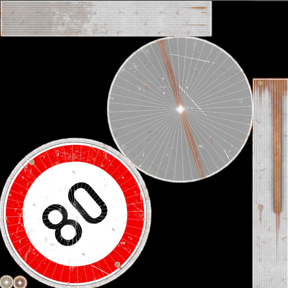 Traffic signs - Collection - PBR Game-Ready Low-poly 3D model_4