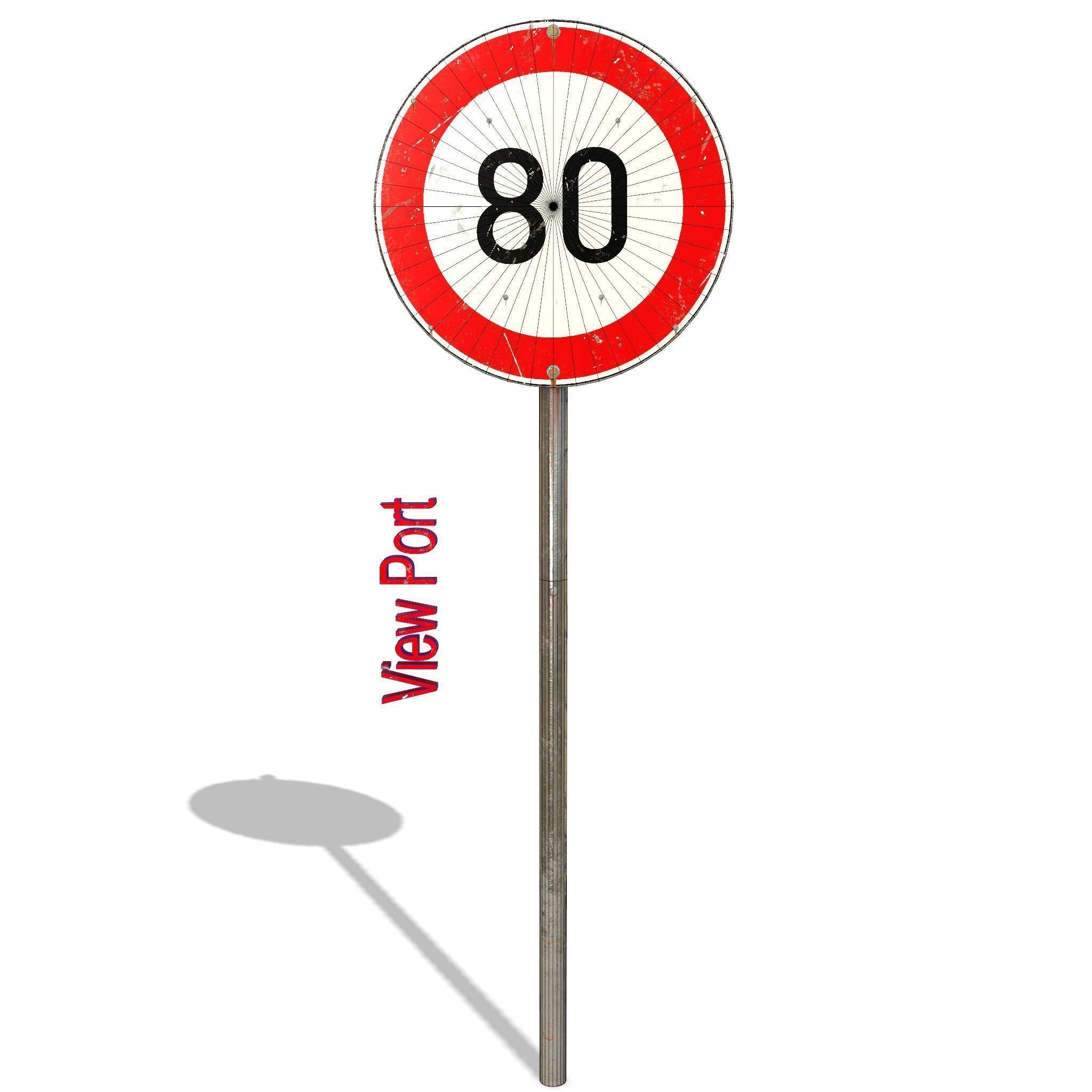 Traffic signs - Collection - PBR Game-Ready Low-poly 3D model_7