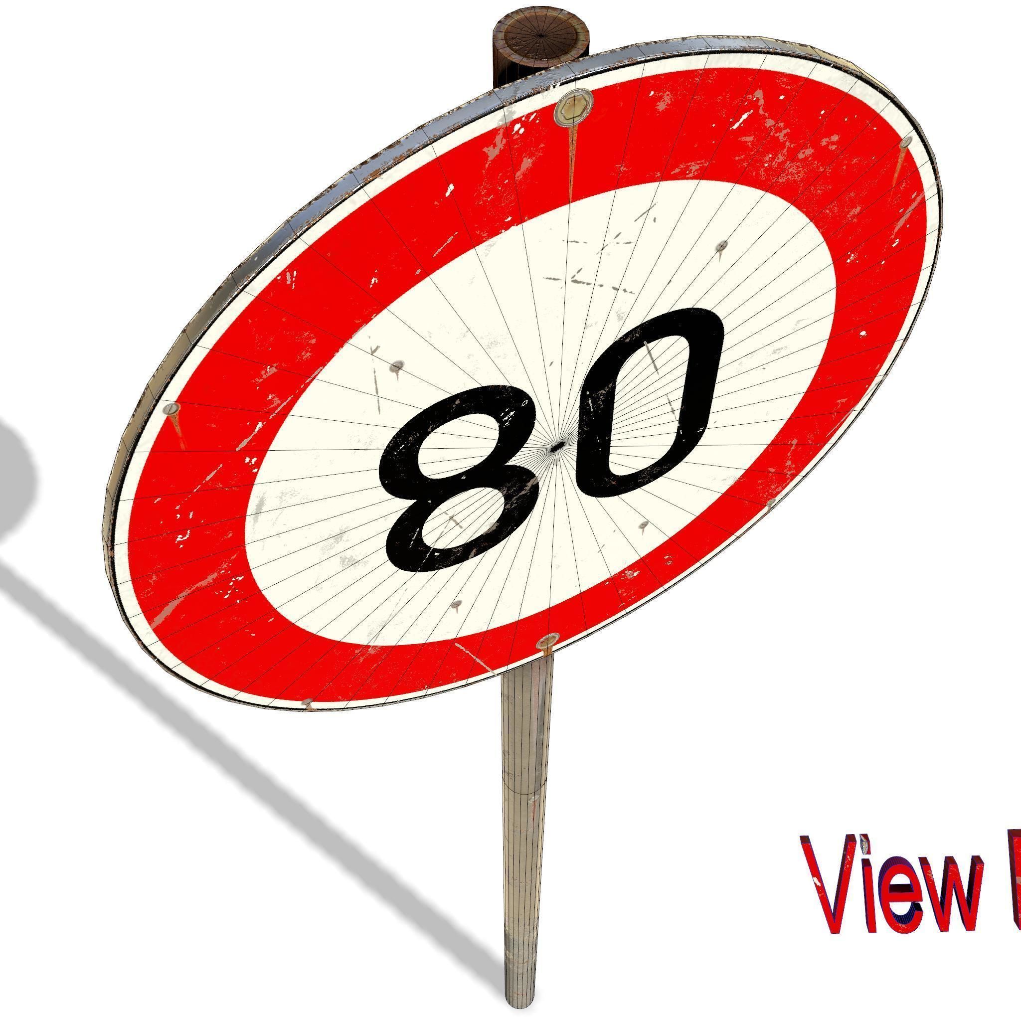 Traffic signs - Collection - PBR Game-Ready Low-poly 3D model_8