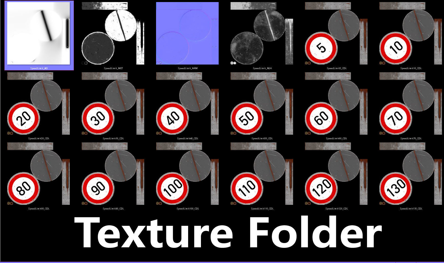 Traffic signs - Collection - PBR Game-Ready Low-poly 3D model_5