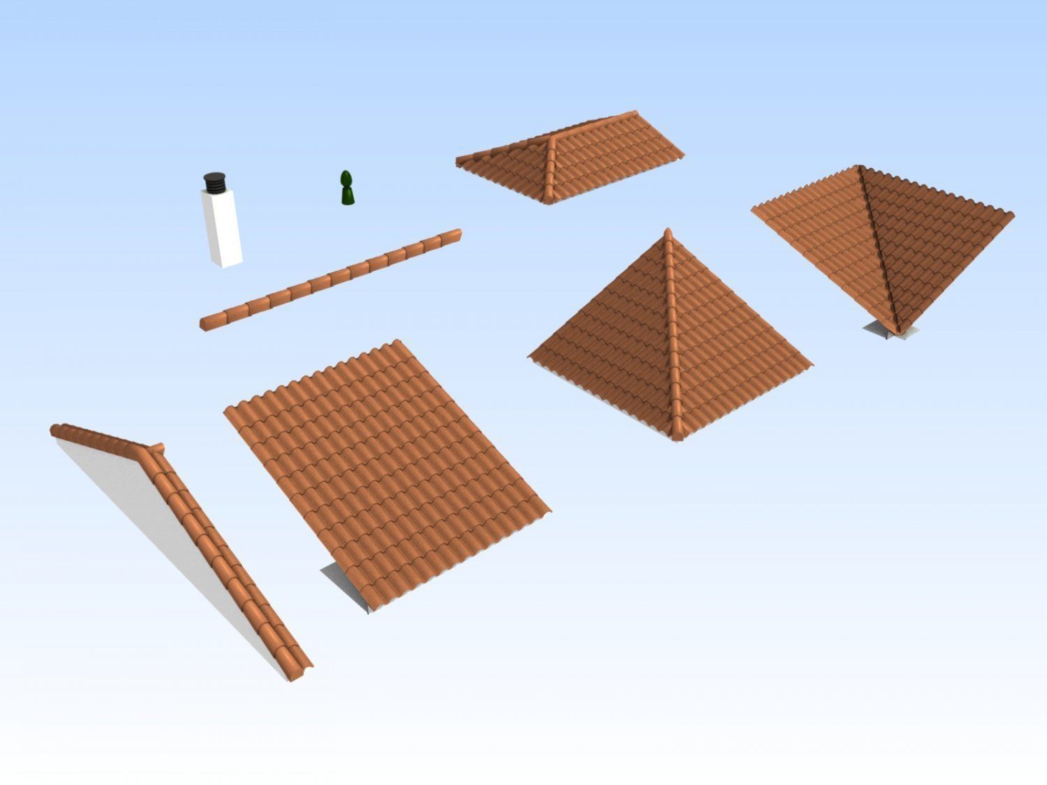 Modular arabic andalusian roofs 3D model_4