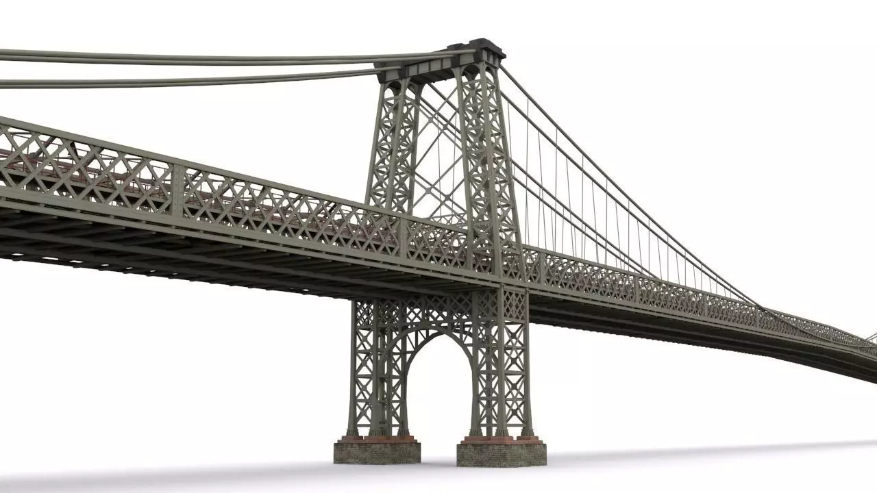 Williamsburg Bridge Low-poly 3D model_0
