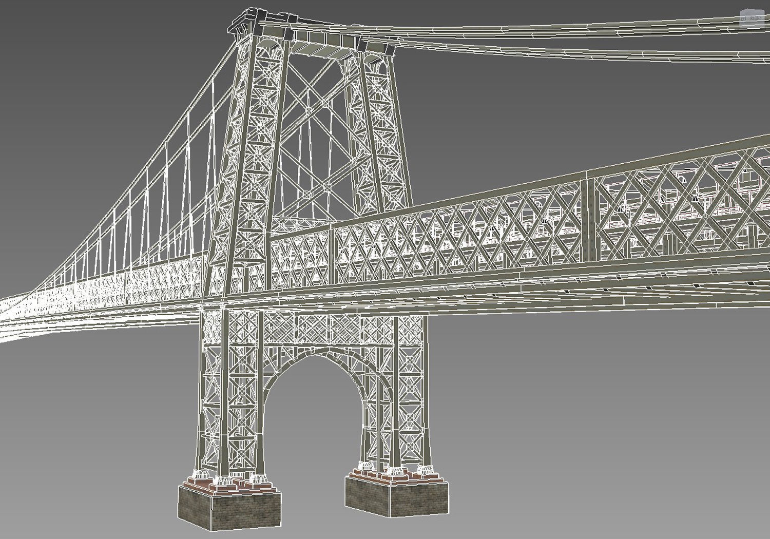 Williamsburg Bridge Low-poly 3D model_7