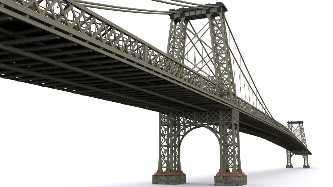 Williamsburg Bridge Low-poly 3D model_1