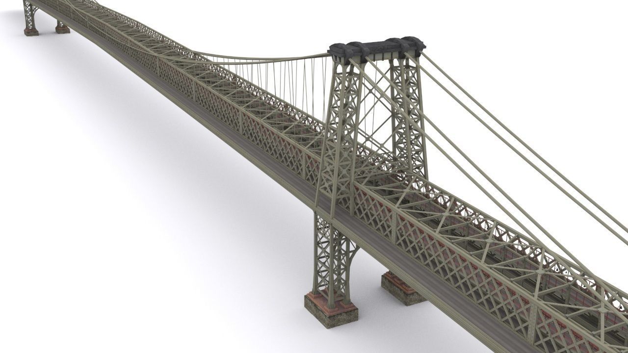 Williamsburg Bridge Low-poly 3D model_5