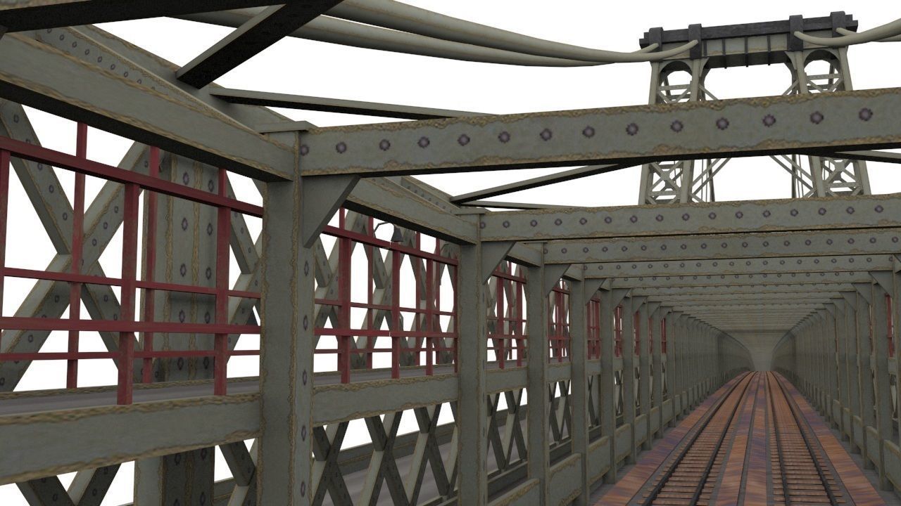 Williamsburg Bridge Low-poly 3D model_4
