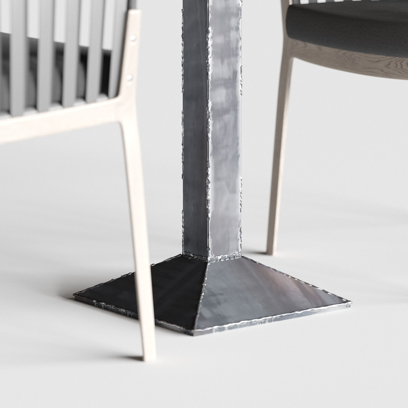 Miami chair welded table and table setting 3D model_3