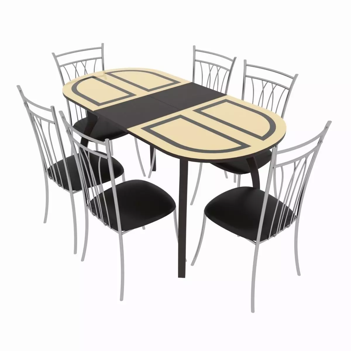 Dining set consisting of a table Milan Venge and chairs Premier 3D model_0