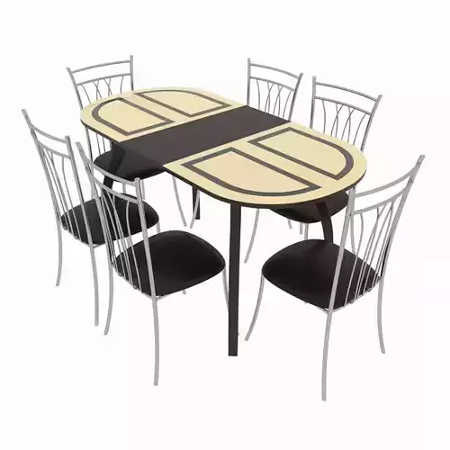 Dining set consisting of a table Milan Venge and chairs Premier 3D model