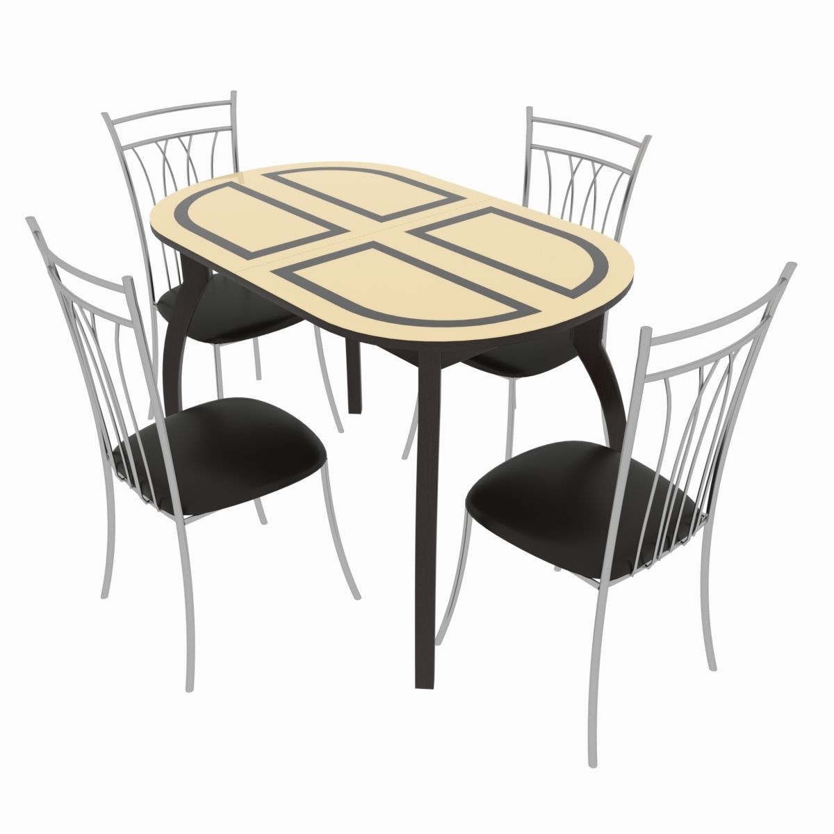 Dining set consisting of a table Milan Venge and chairs Premier 3D model_1