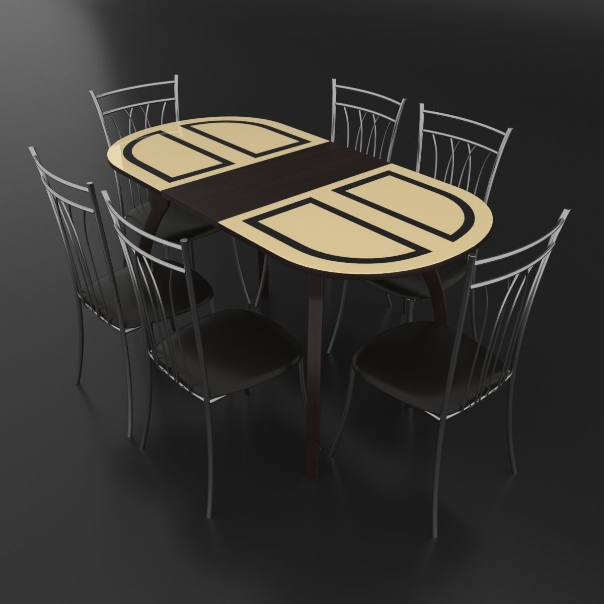 Dining set consisting of a table Milan Venge and chairs Premier 3D model_2