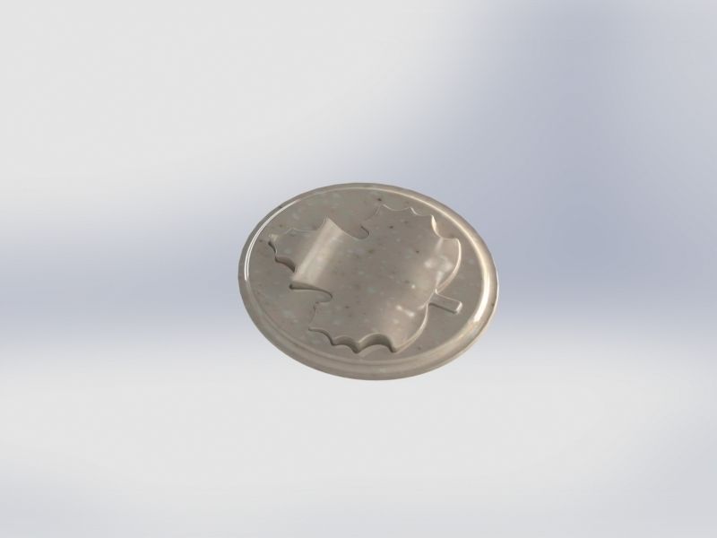 Listok na medalyone Free low-poly 3D model_1