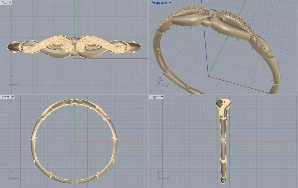 Bracelet Infinity 3D print model_0
