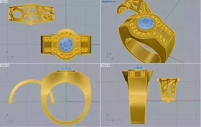 Ring for Men with Large Stone