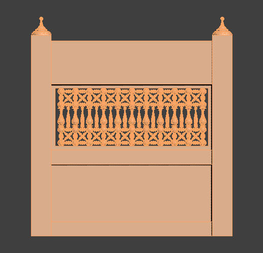 Arabic Sofa Low-poly 3D model_4