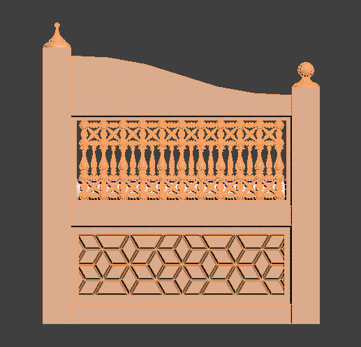 Arabic Sofa Low-poly 3D model_2