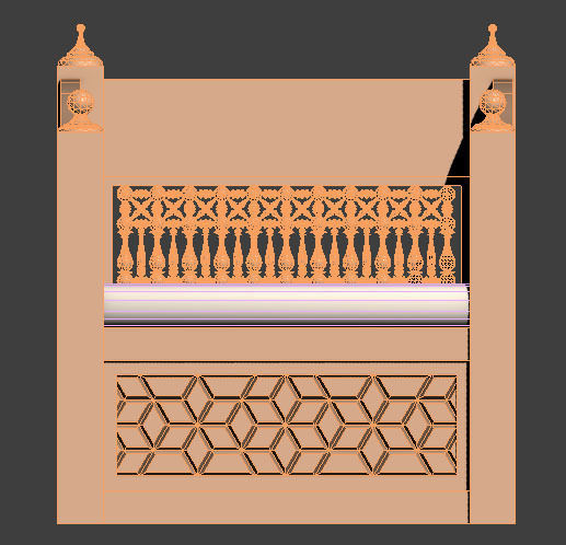 Arabic Sofa Low-poly 3D model_1