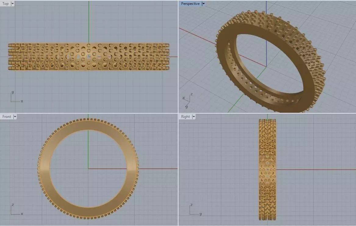Engagement Ring with Stones 3D print model_0