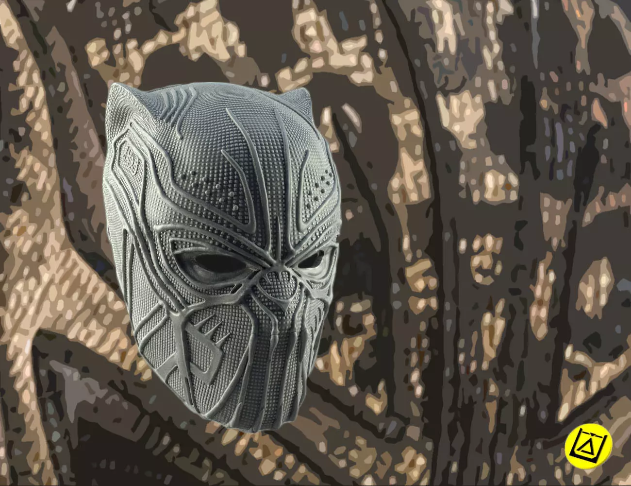 Killmonger Golden Jaguar full mask 3D print model_0
