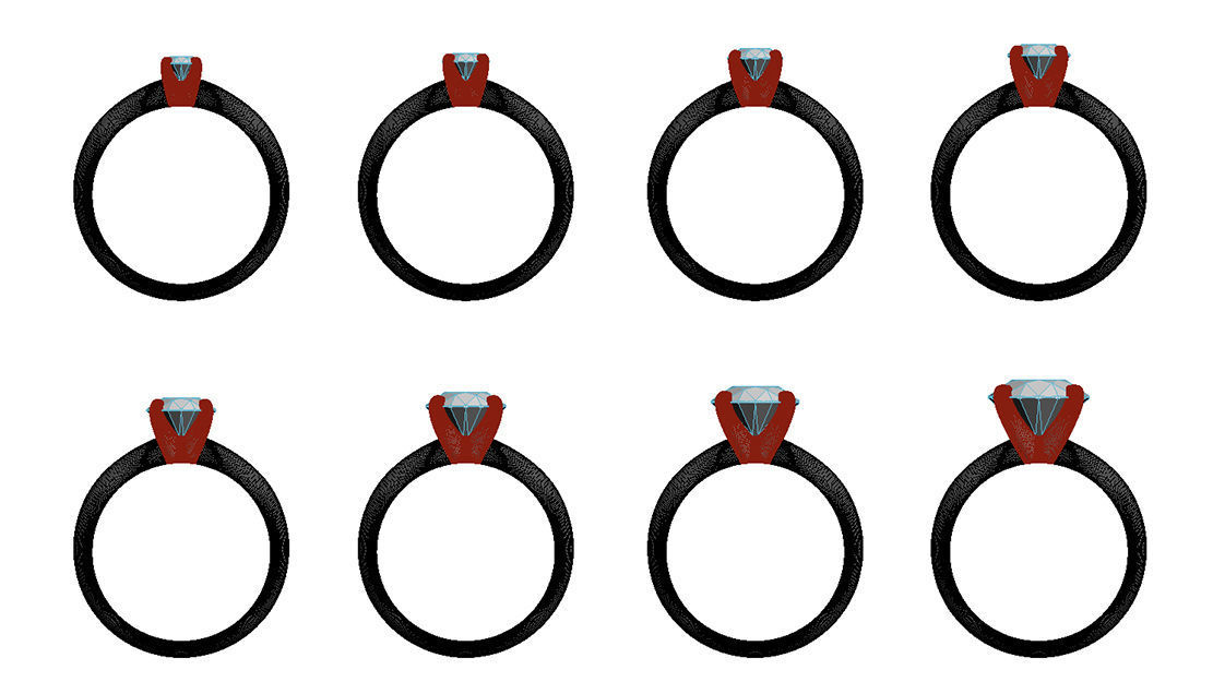 Set from Eight Solitaire Ring 3D print model_7