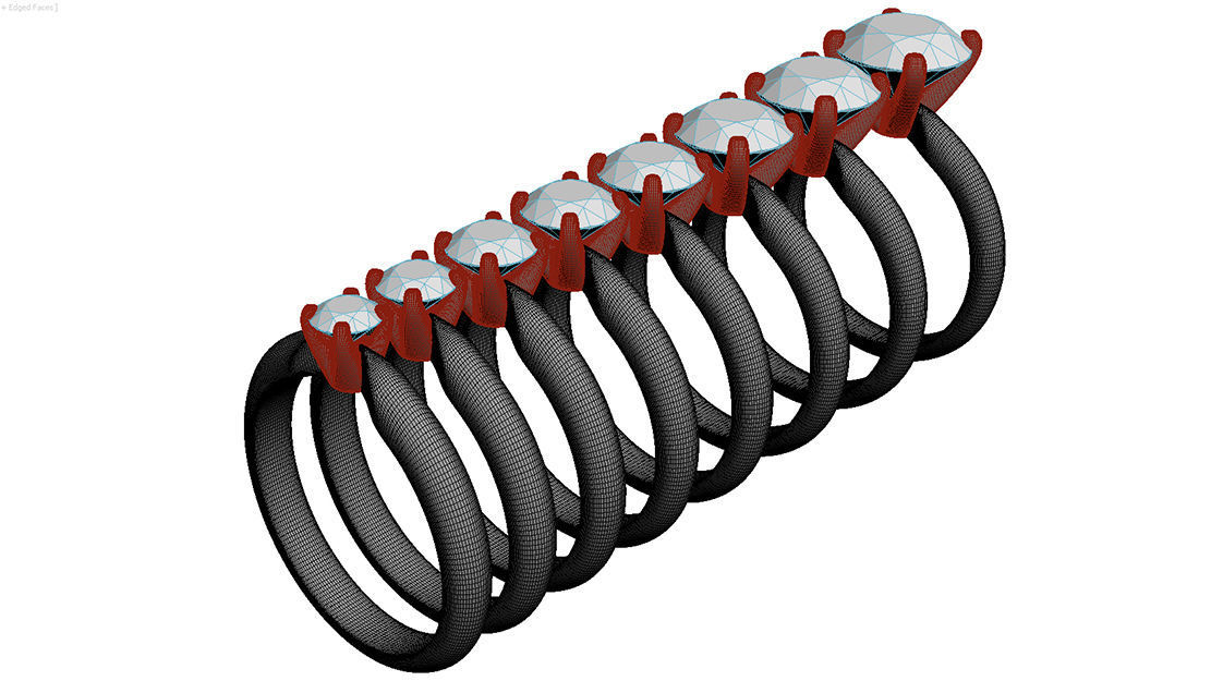 Set from Eight Solitaire Ring 3D print model_5