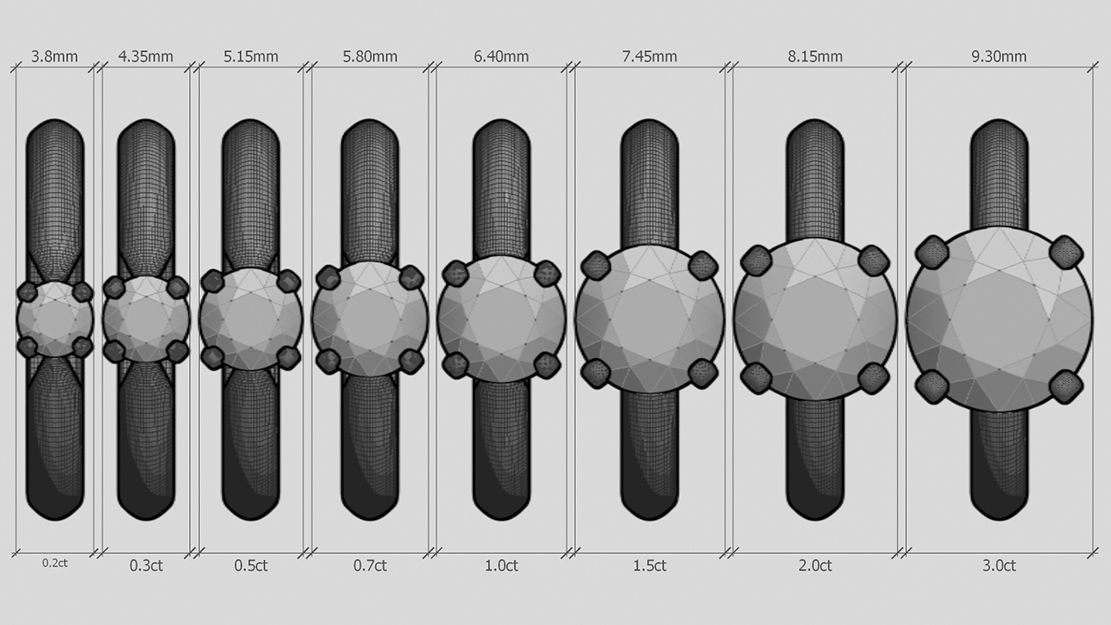 Set from Eight Solitaire Ring 3D print model_2