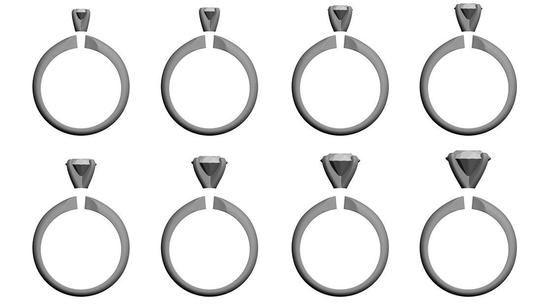 Set from Eight Solitaire Ring 3D print model_6
