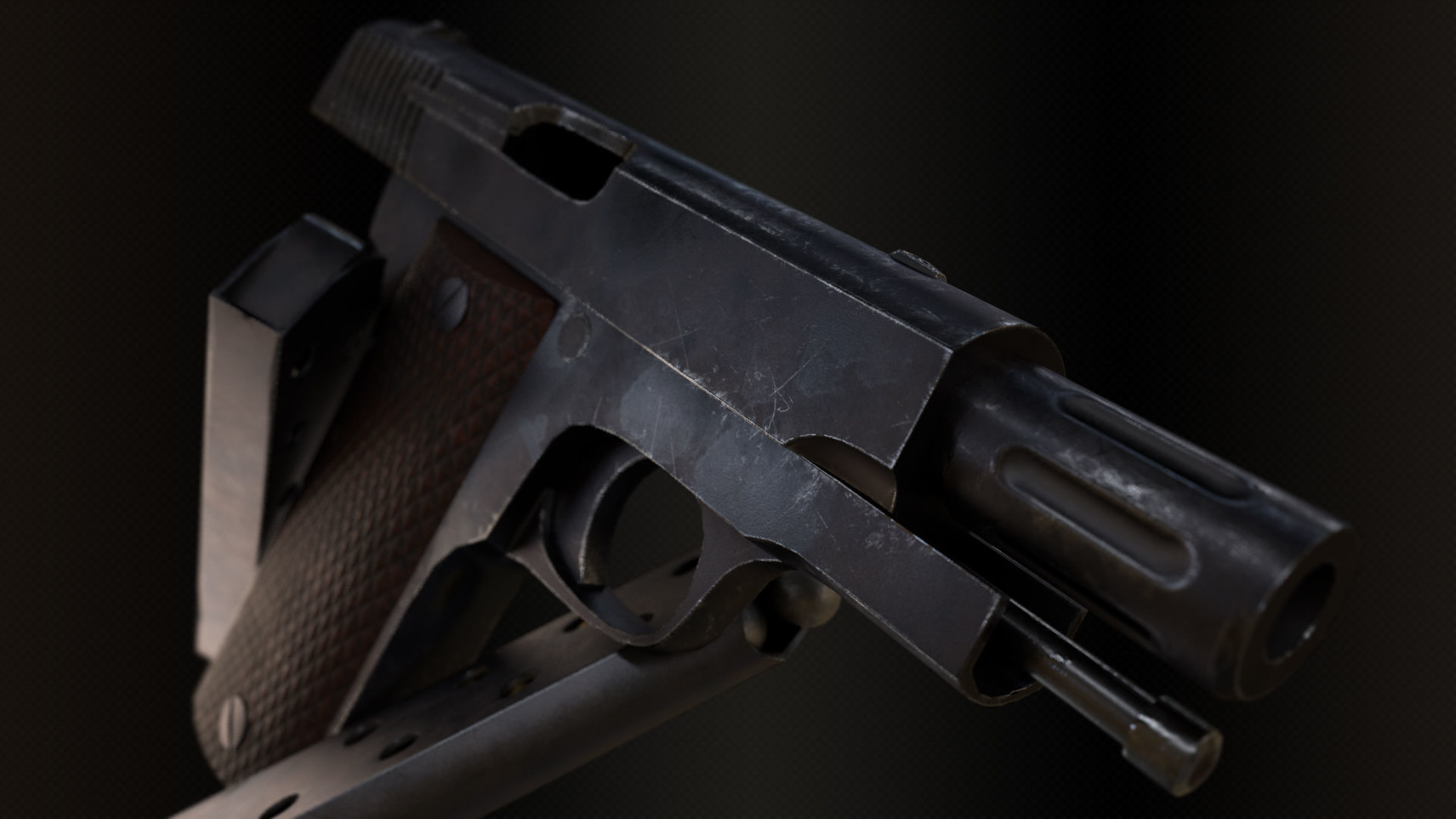 French Ruby Pistol Low-poly 3D model_3