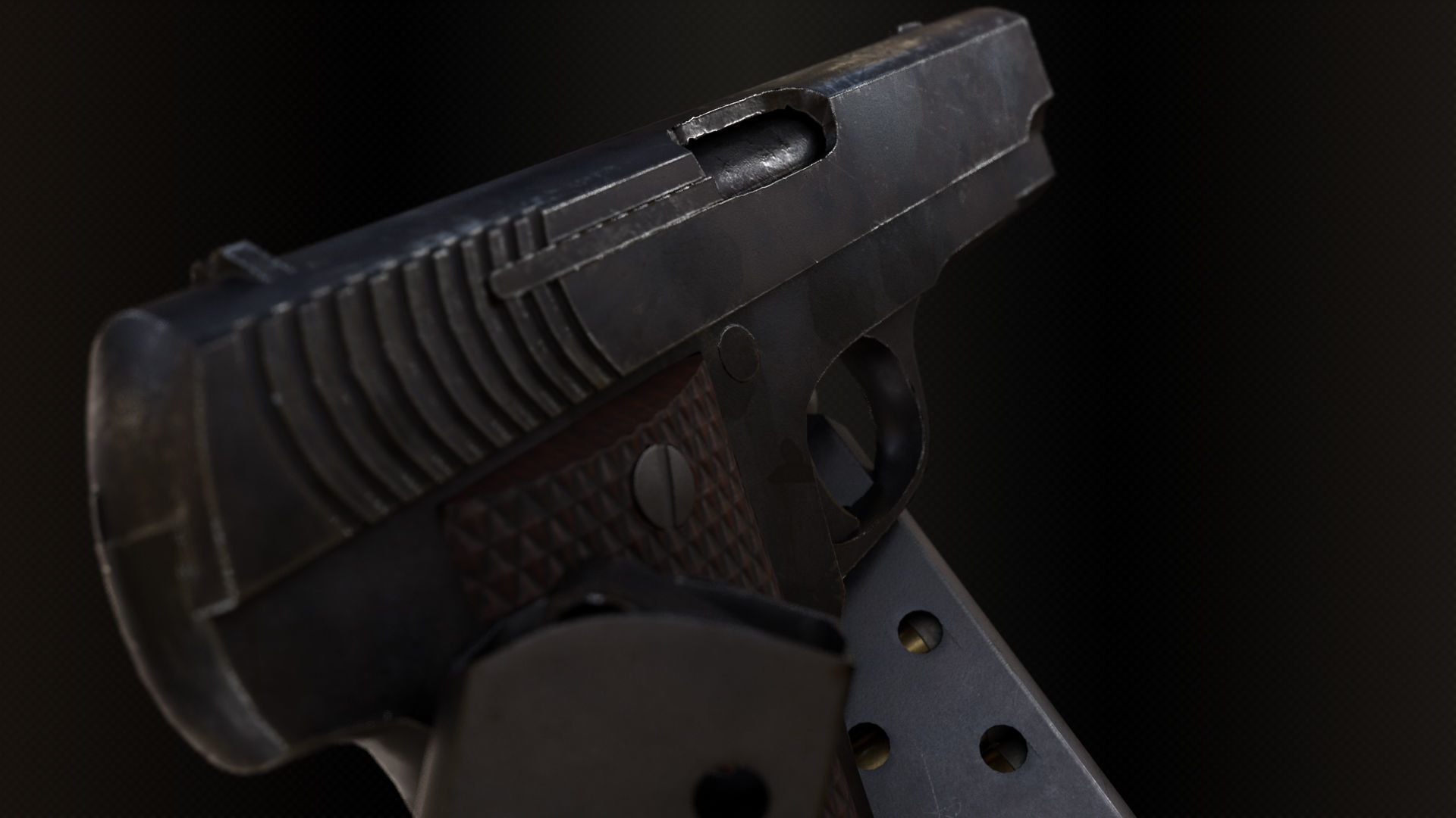 French Ruby Pistol Low-poly 3D model_2