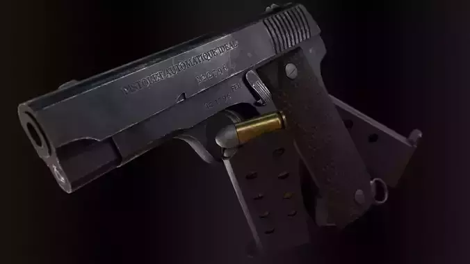 French Ruby Pistol Low-poly 3D model