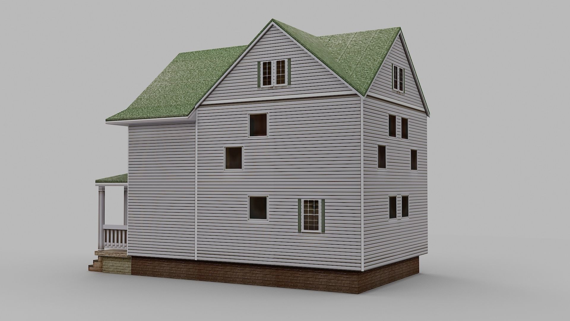 Modern House Low-poly 3D model_2