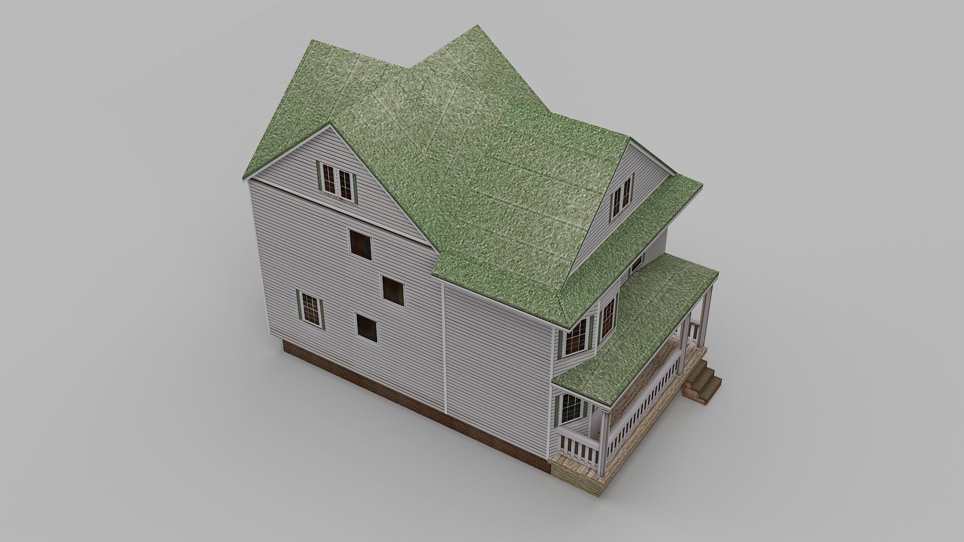 Modern House Low-poly 3D model_5