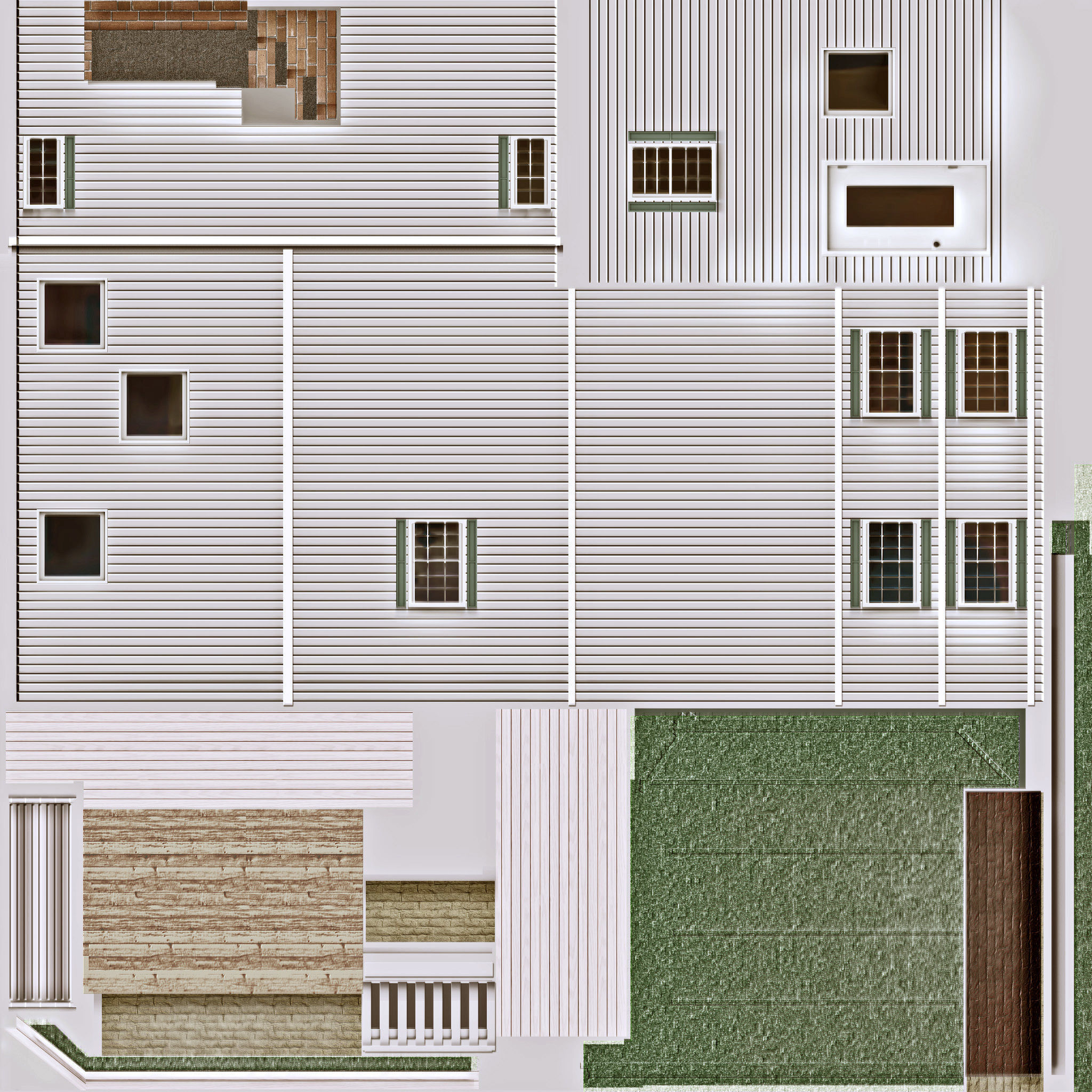 Modern House Low-poly 3D model_10