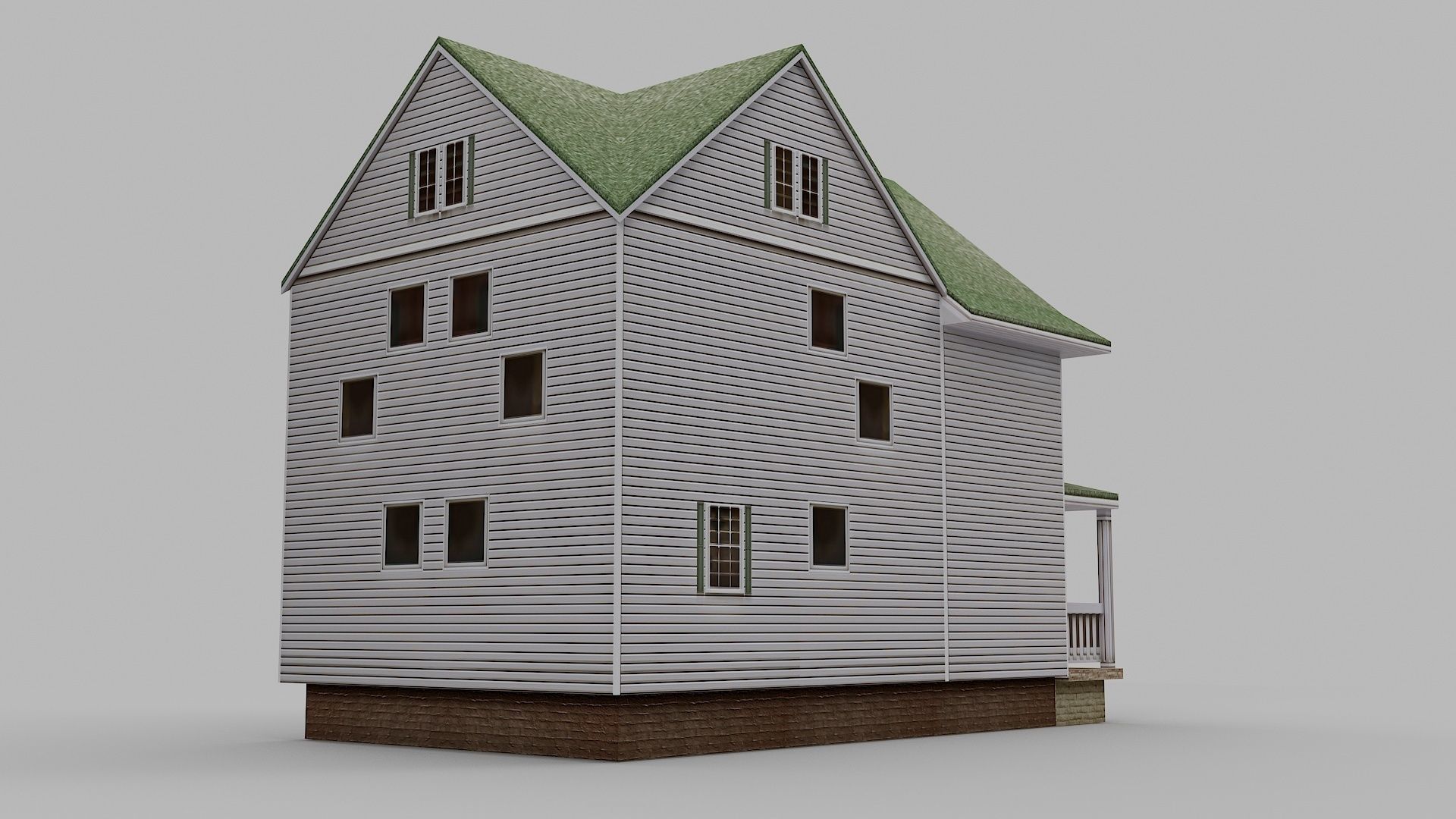Modern House Low-poly 3D model_3