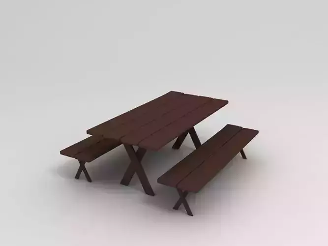 Bench and table