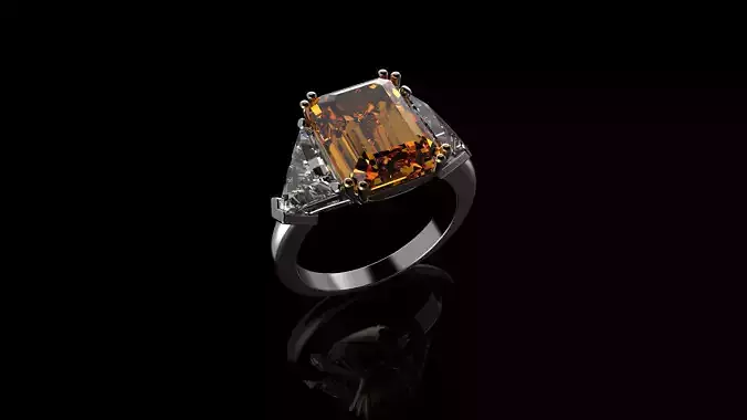 Yellow gold Citrine Diamond Ring
