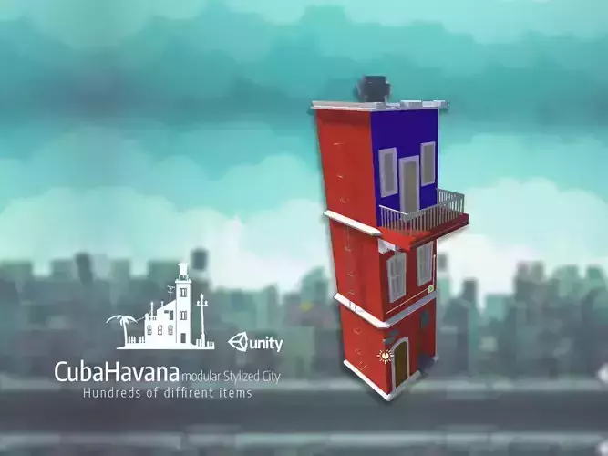 Modular City CubaHavana - a Simple House for free Free 3D print model