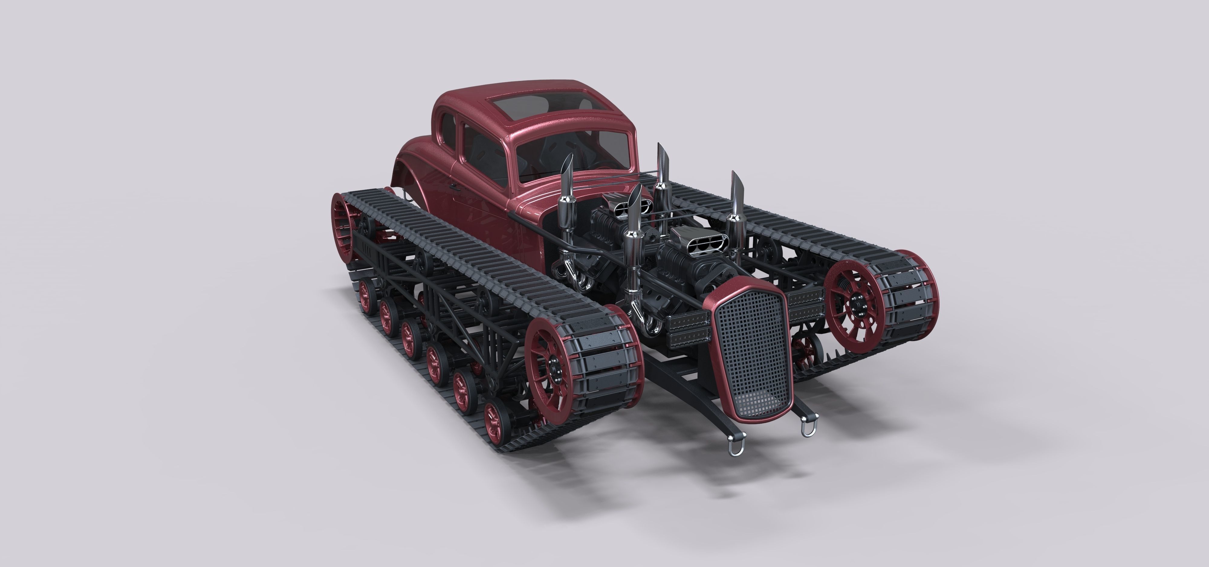 Tracked Hot rod 3D model_3