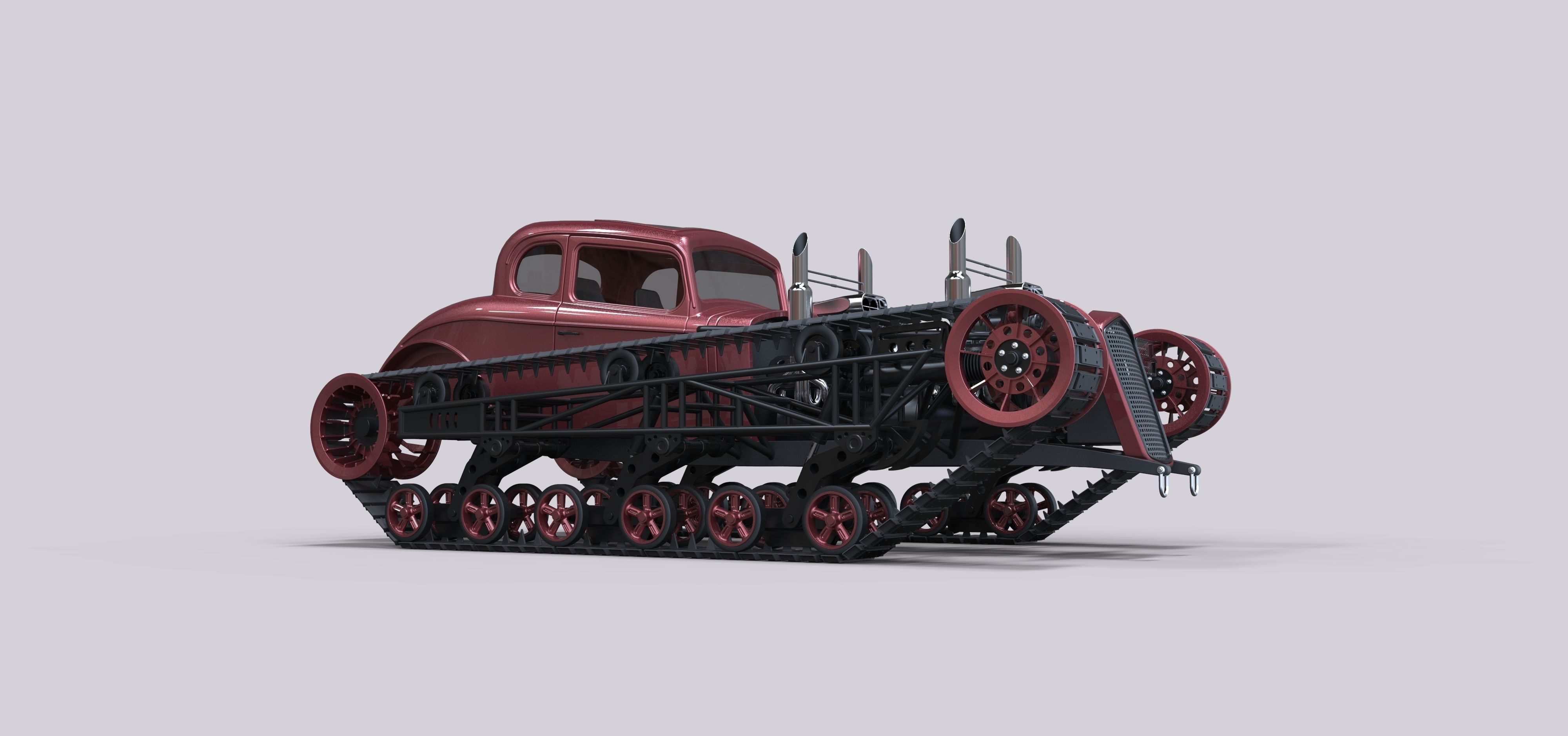 Tracked Hot rod 3D model_2