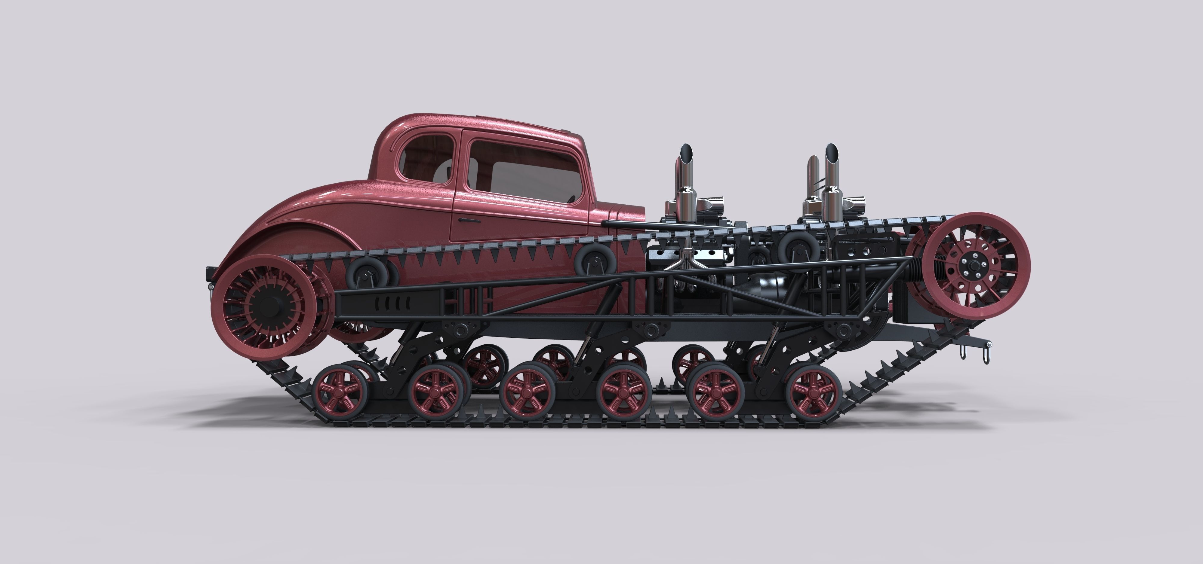 Tracked Hot rod 3D model_7