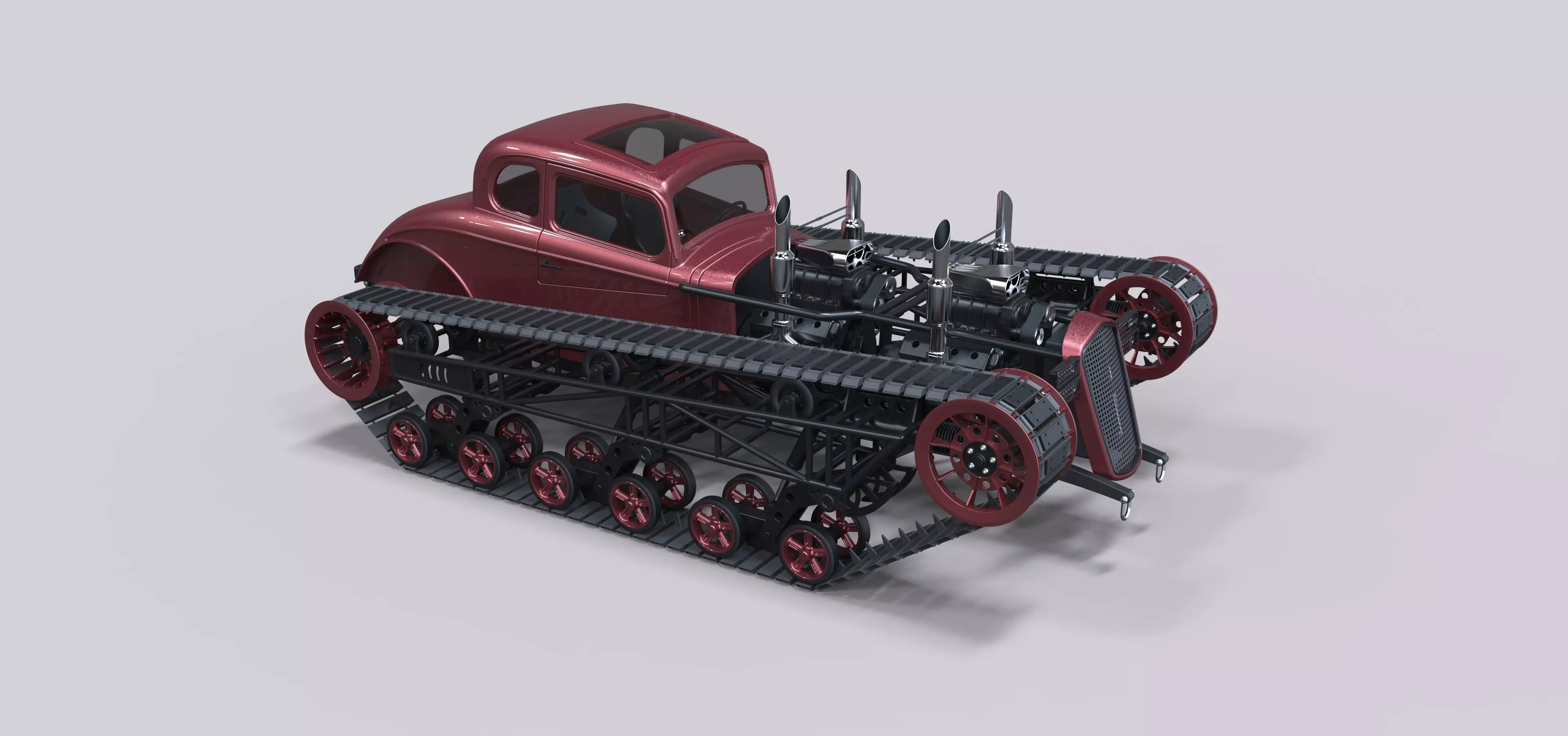 Tracked Hot rod 3D model_0
