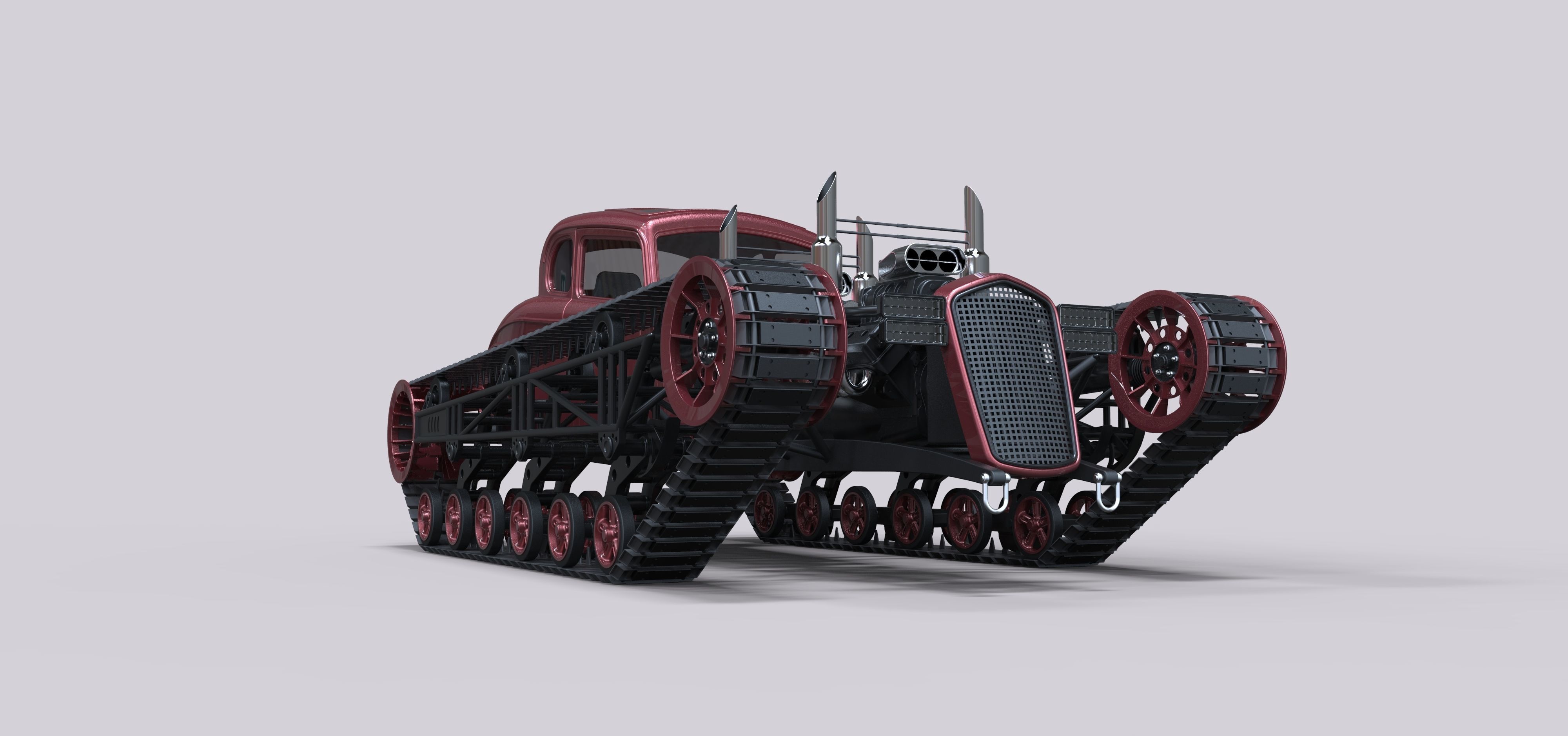 Tracked Hot rod 3D model_4