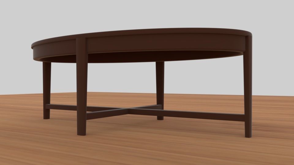 Modern Glass Coffee Table Low-poly 3D model_5