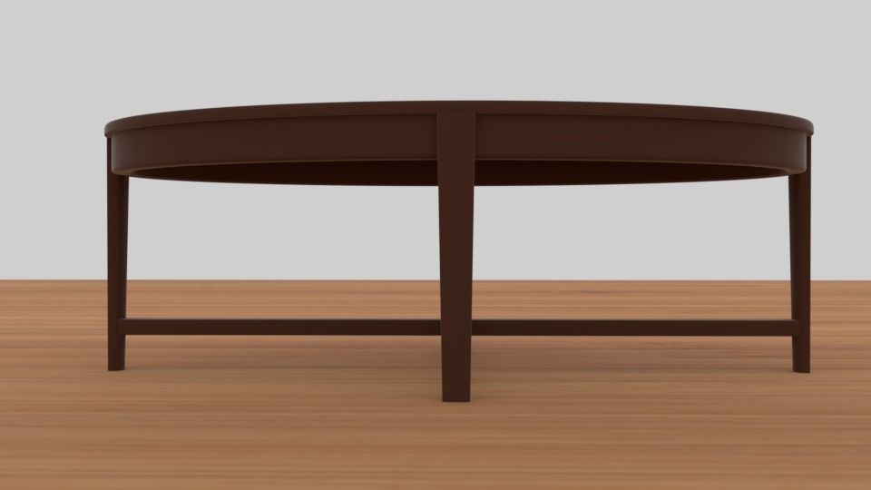 Modern Glass Coffee Table Low-poly 3D model_4