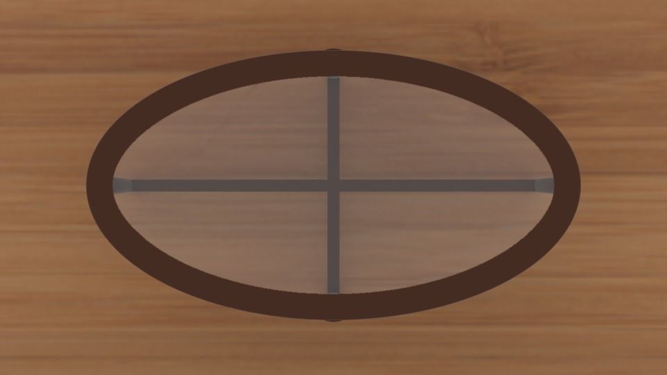 Modern Glass Coffee Table Low-poly 3D model_3