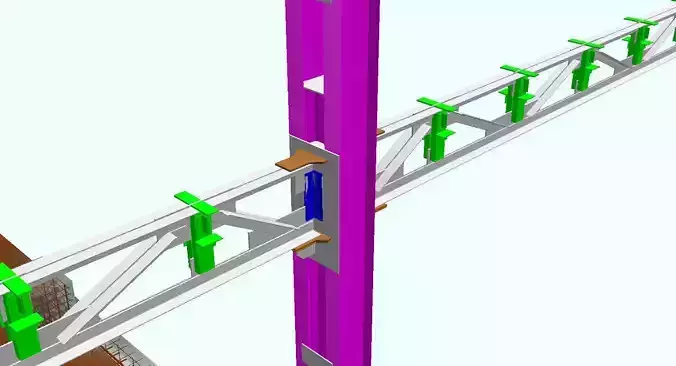 Steel frame with foundation