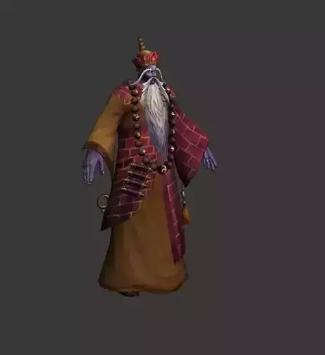 Buddhist monk Low-poly 3D model
