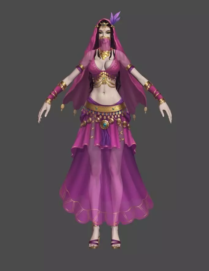 Geisha The Veiled Lady Low-poly 3D model